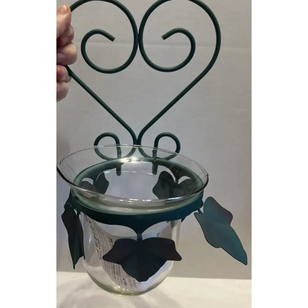 Homco Home Interior Green Leaf Metal Wire sconce Hanger 1209 Vintage NIB